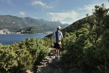 Sveti Nikola Loop - hiker on a coastal trail