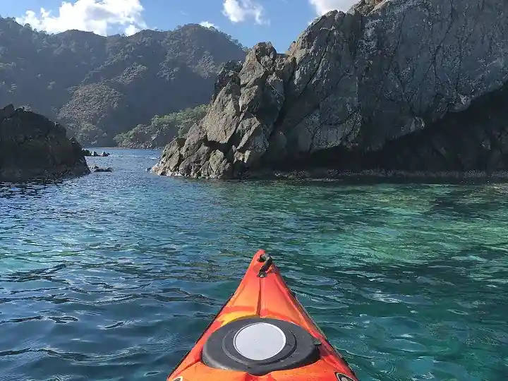 Kayak in a cove